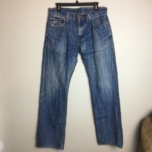 Levis Mens 34 x 32 Blue Denim Straight Leg Jeans